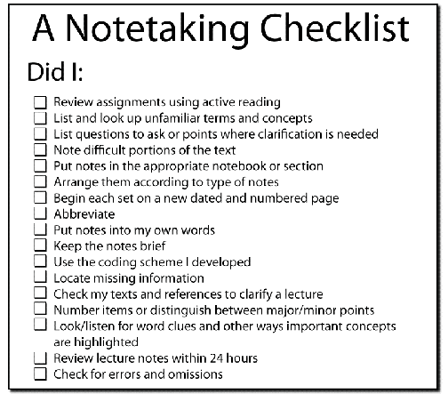 Note taking checklist 504 Ã— 452