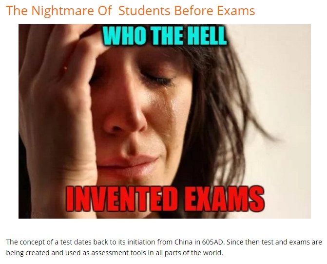 Students nightmare before exams