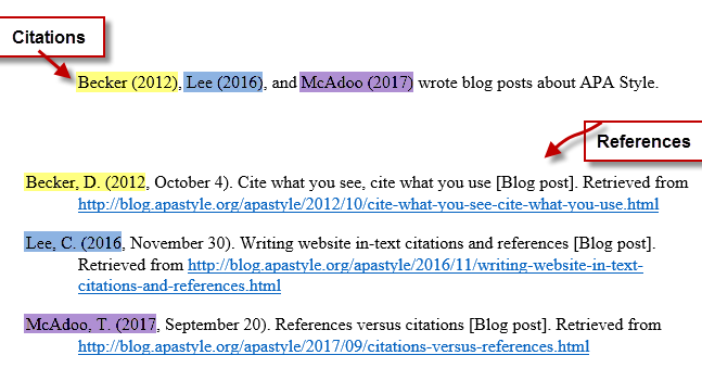 apa format citations for websites